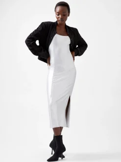 Vista Ribbed Foil Coated Midi Dress