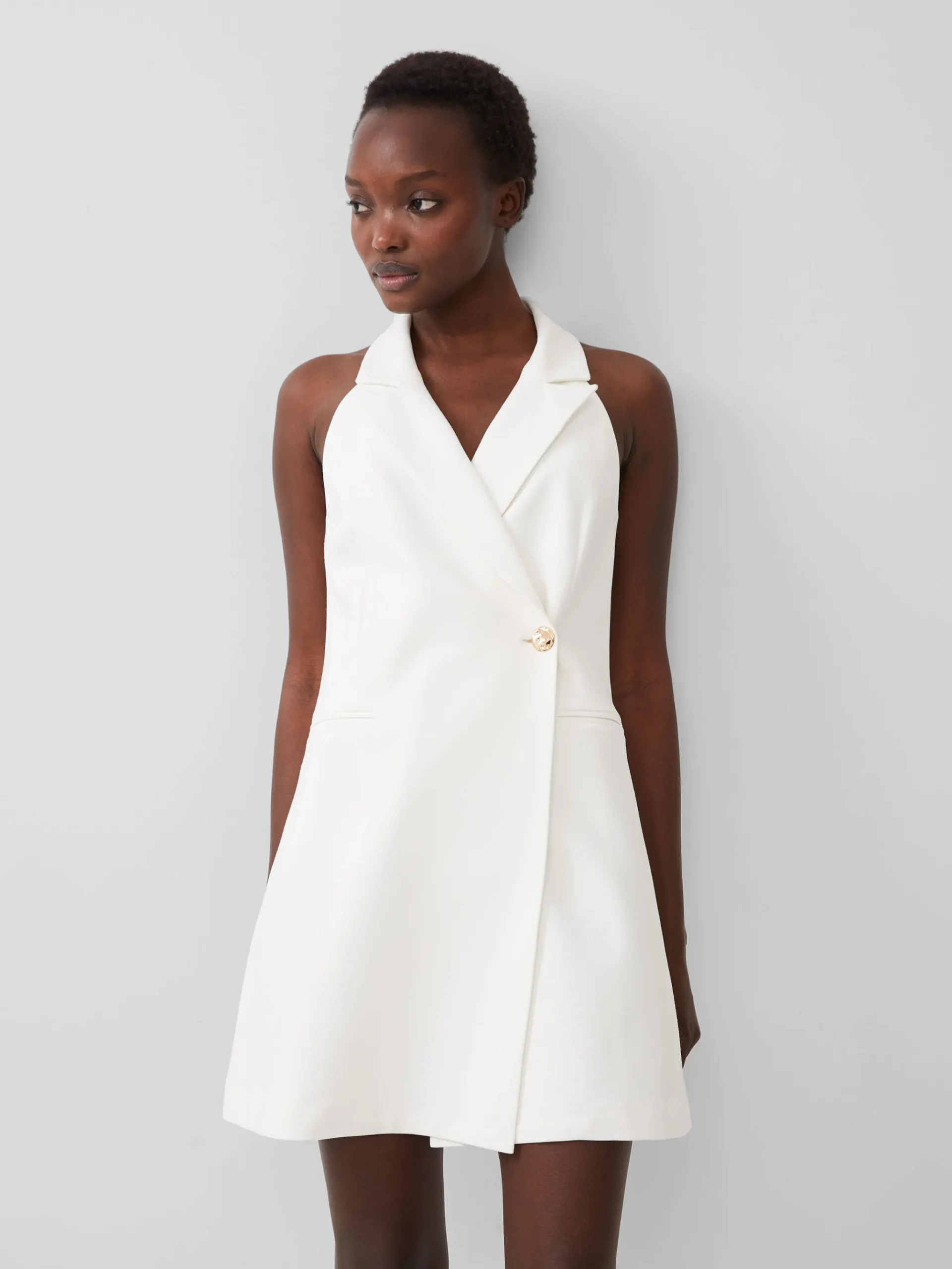 Whisper Halter Blazer Mini Dress