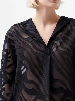 Zebra Devore Popover Shirt