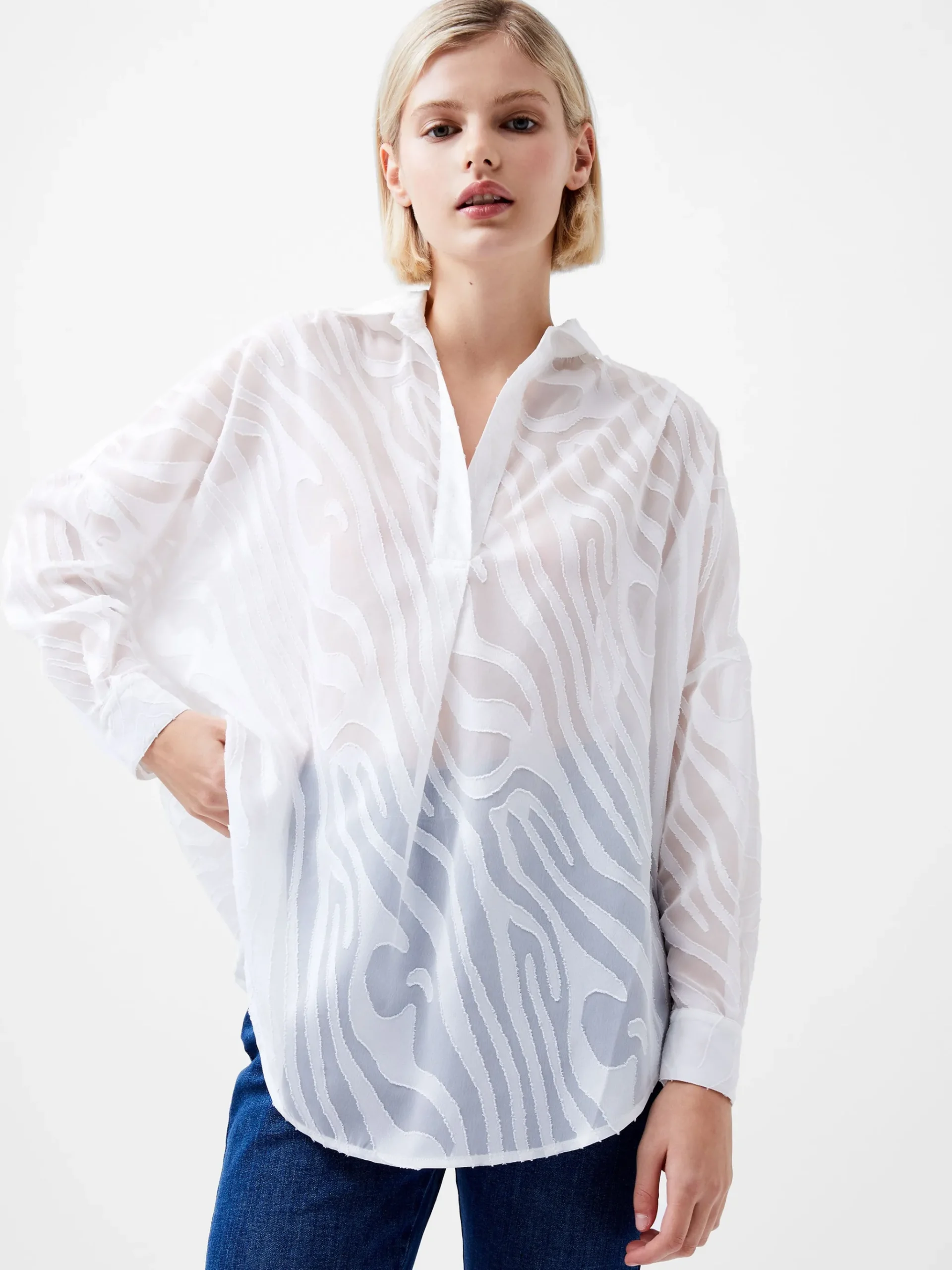 Zebra Devore Popover Shirt